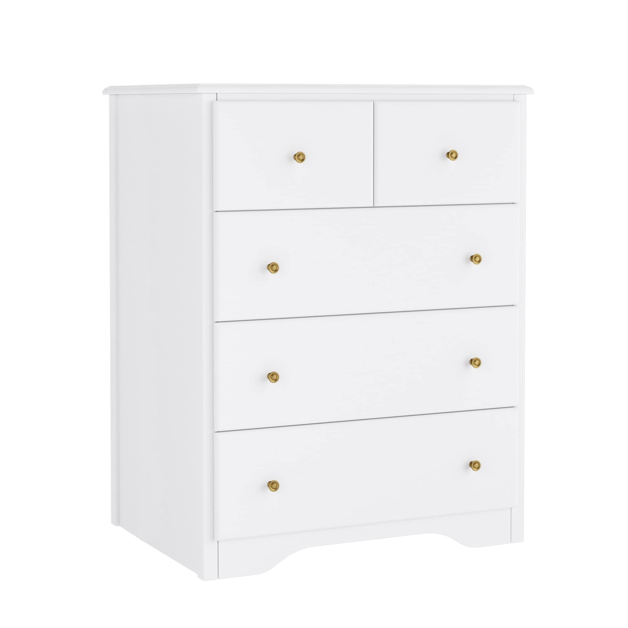 Dresser with 5 Drawers， Modern Dressers for Bedroom， Wide Chest of Drawers Clothes Organizer， Wooden Nightstand - as picture - - 37668712 - Mycitystee