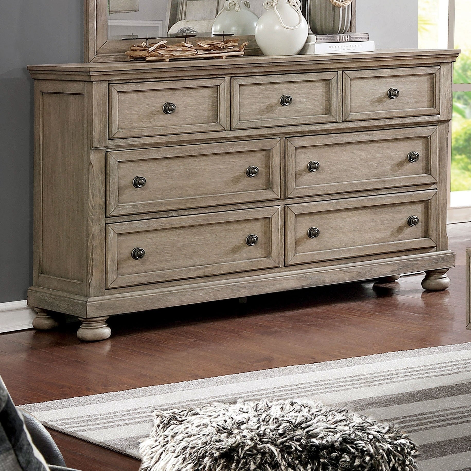 Furniture of America Nahkohe Rustic Grey Solid Wood 7-drawer Dresser - - 29126474 - Mycitystee