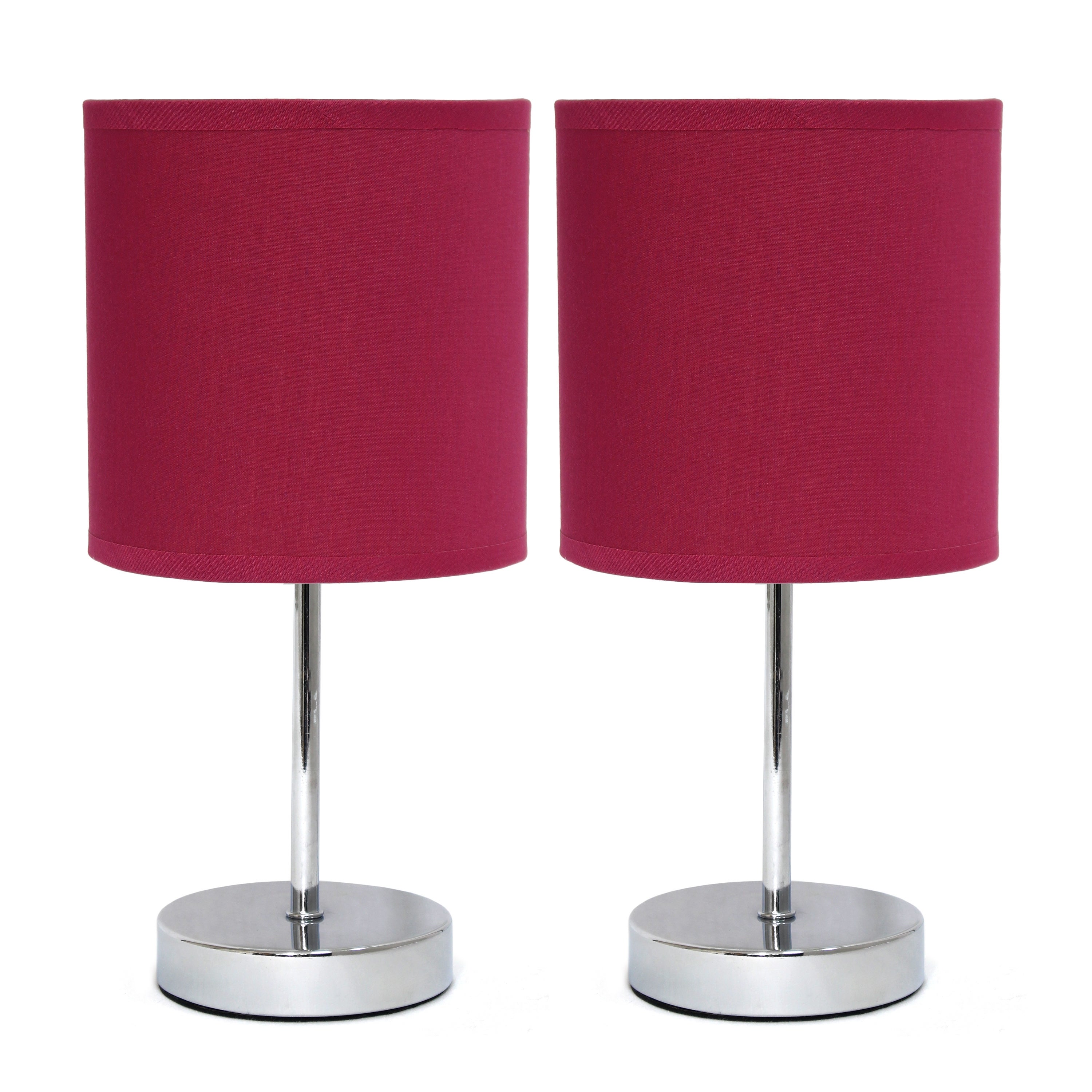 Simple Designs Chrome Mini Basic Table Lamp with Fabric Shade - Mycitystee