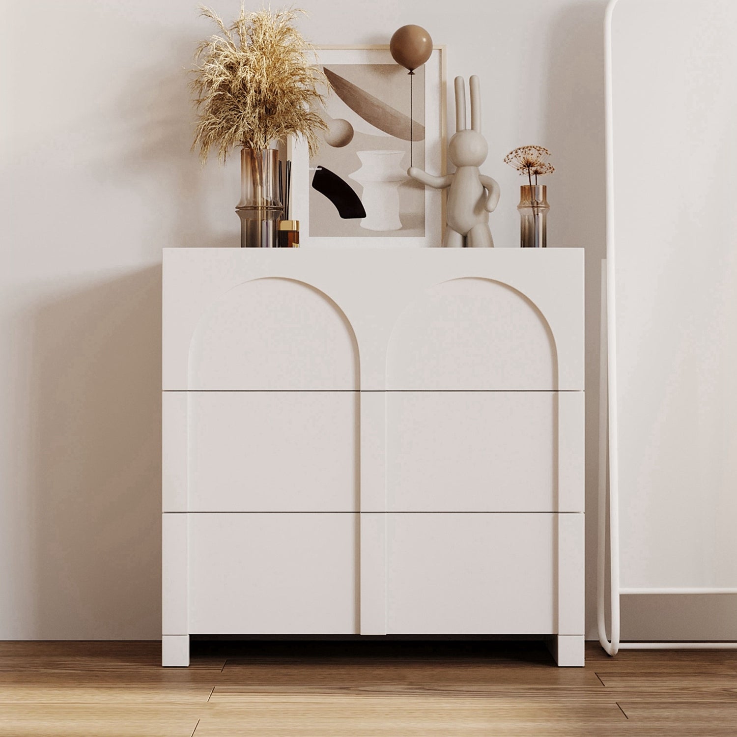 Rubber Wood Structure Three-Drawer Chest - - 37841248 - Mycitystee