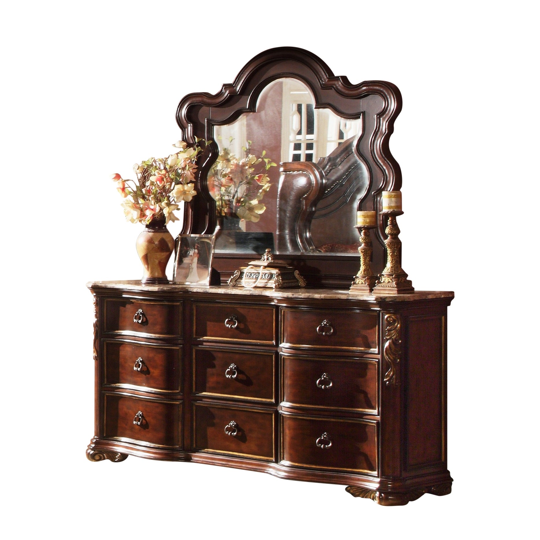 Bella Dresser In Dark Walnut - - 37916951 - Mycitystee
