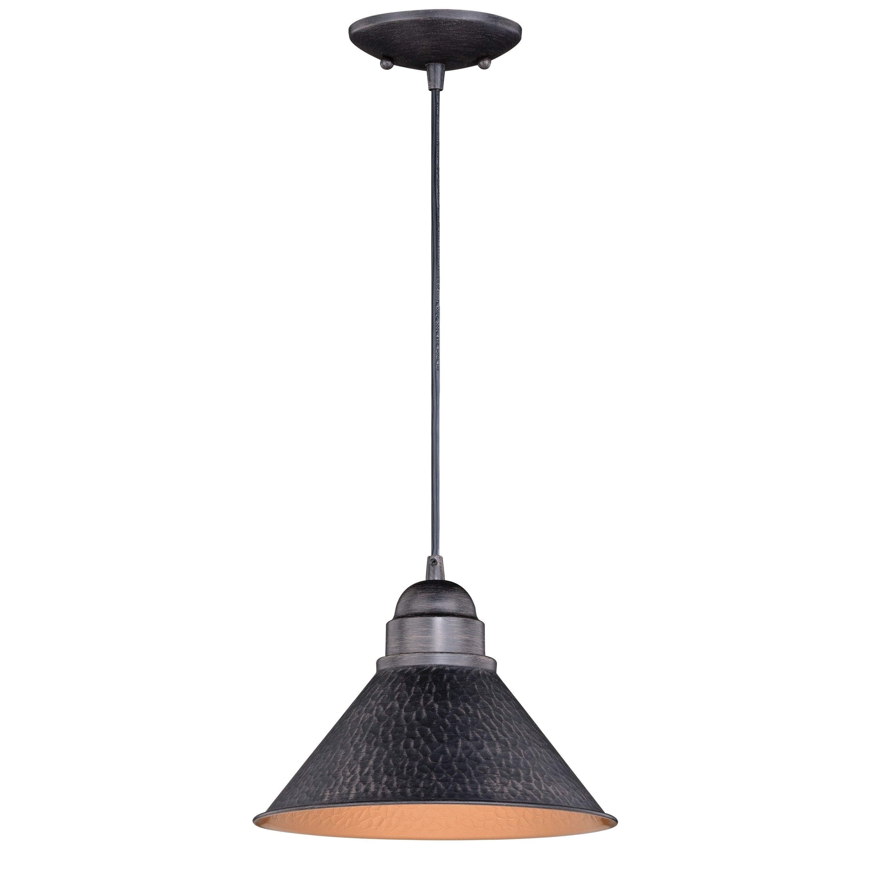 Outland 1-light Black/Goldtone Outdoor Barn Dome Pendant - 10-in W x 7.5-in H x 10-in D - Mycitystee