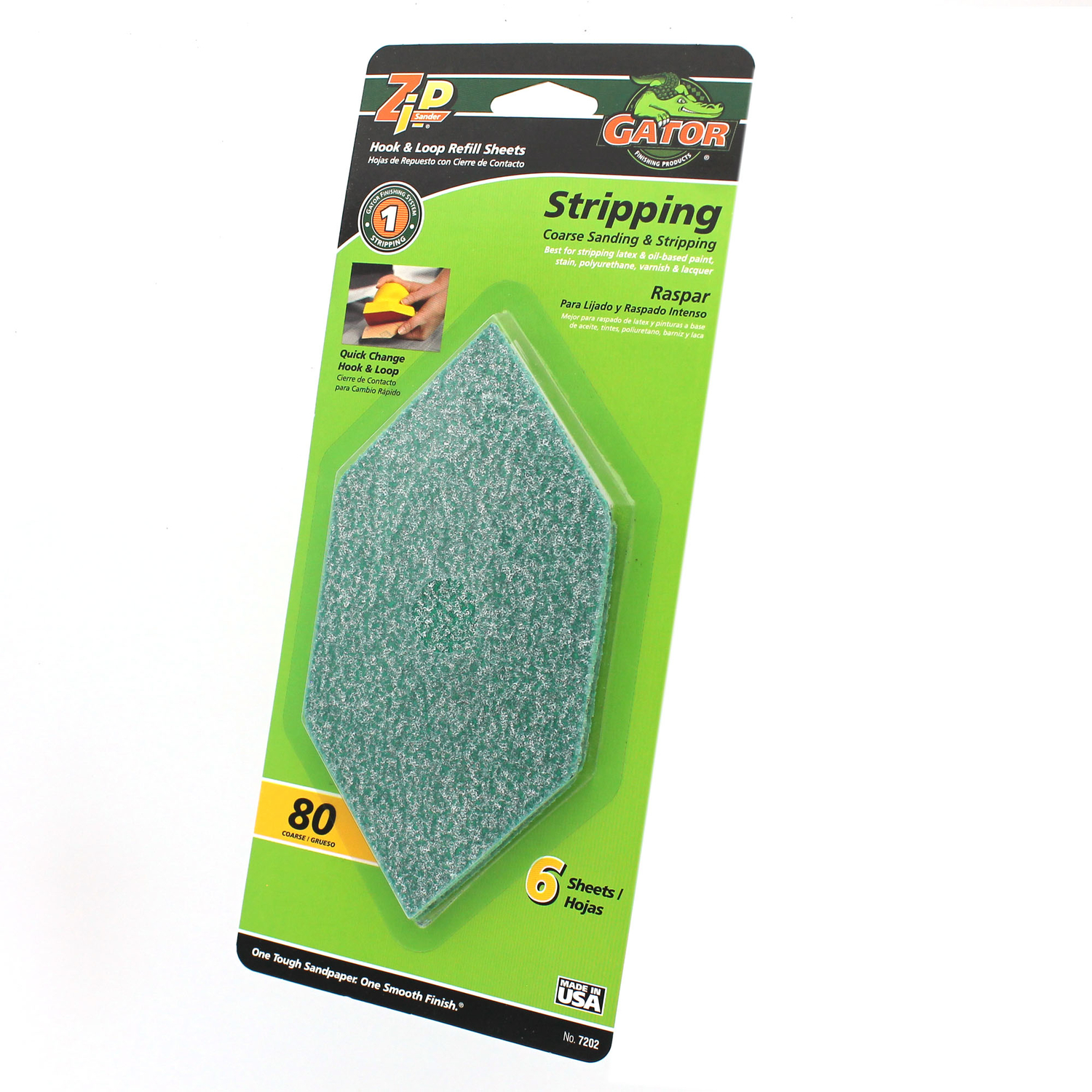 Gator Zip Sander 6 in. L X 3 in. W 80 Grit Aluminum Oxide Sanding Sheet 6 pk - Mycitystee