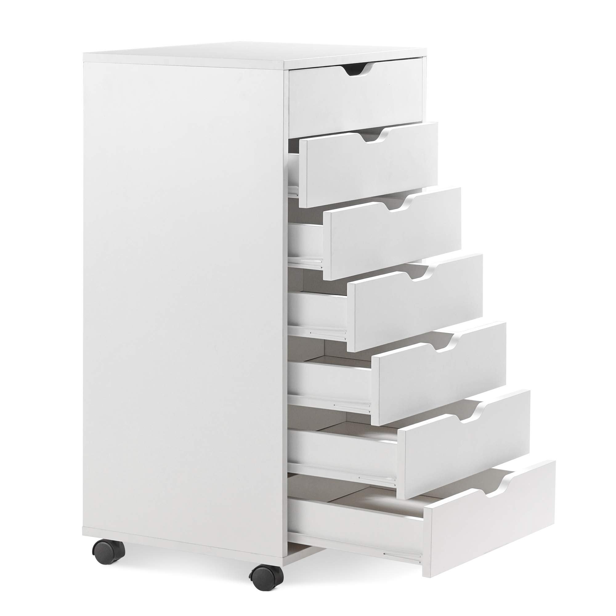 Storage Dresser with 7 Drawers and 4 Casters， Storage Cabinet for Makeup - - 36207720 - Mycitystee
