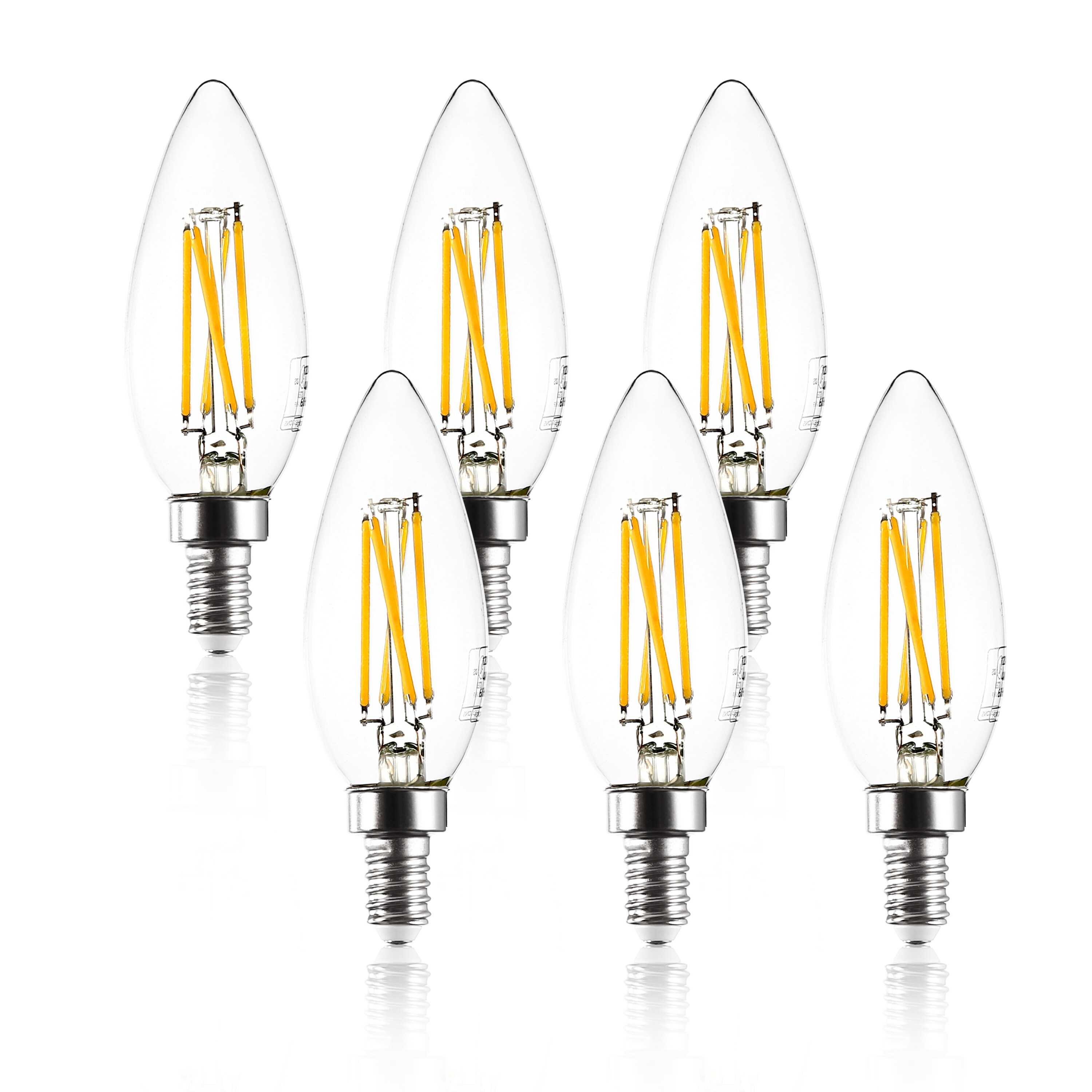Light Society Set of 6 Arden C32 Clear LED Filament Light Bulbs - Mycitystee