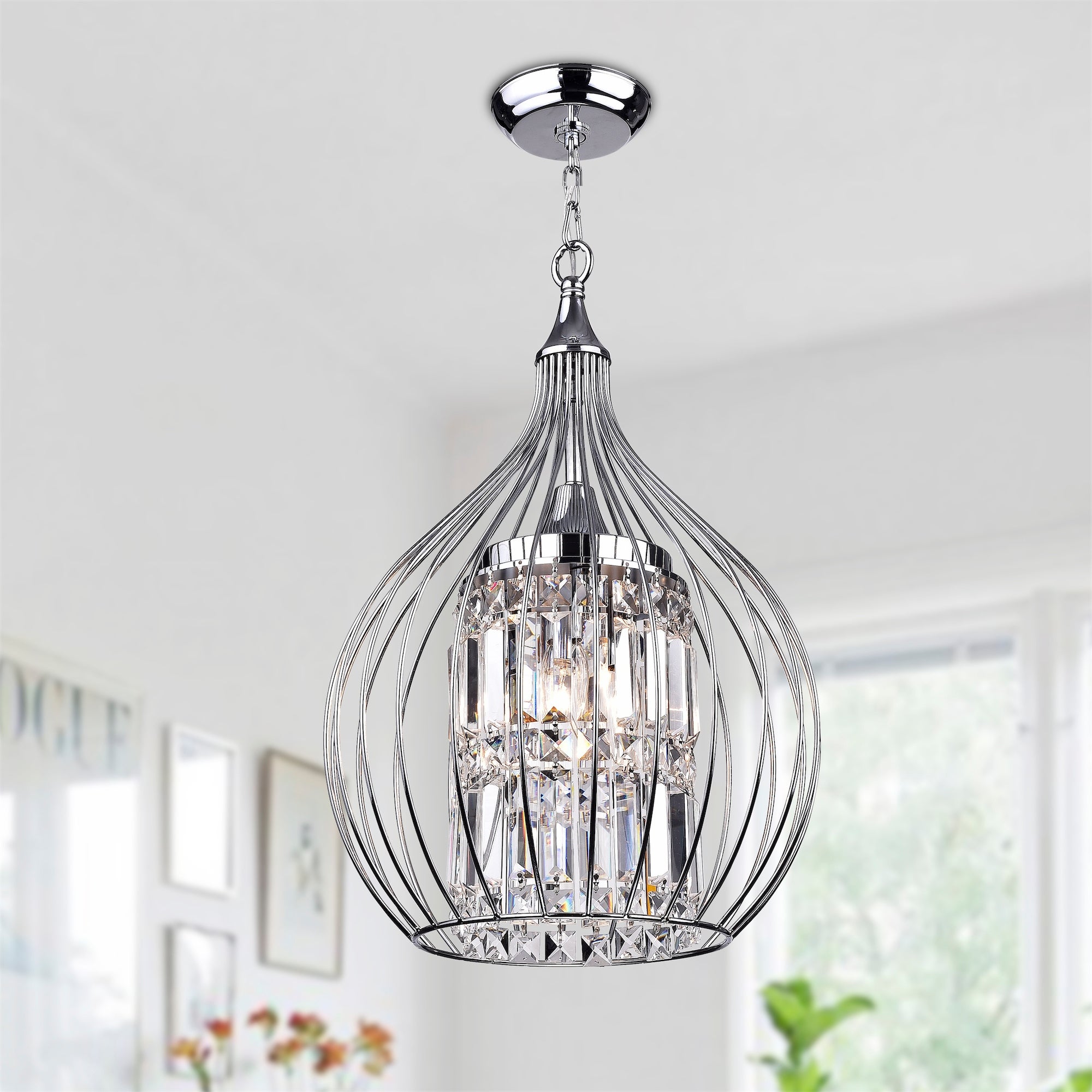 Argo 3-Light Chrome Semi-Flush Mount - Chrome Finish - Chrome Finish - Mycitystee