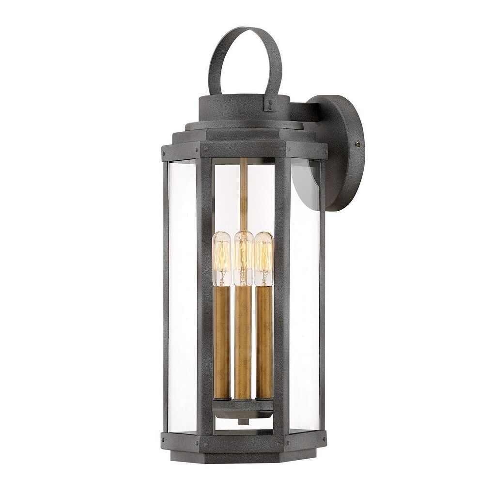 Hinkley Danbury 3-Light Outdoor Wall Mount Lantern in Aged Zinc Shopping - The Best Deals on Outdoor Wall Lanterns | 31665279 - Mycitystee