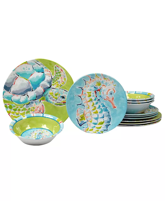 Certified International Certified Deep Sea 12 Piece  Melamine Dinnerware Set - Mycitystee