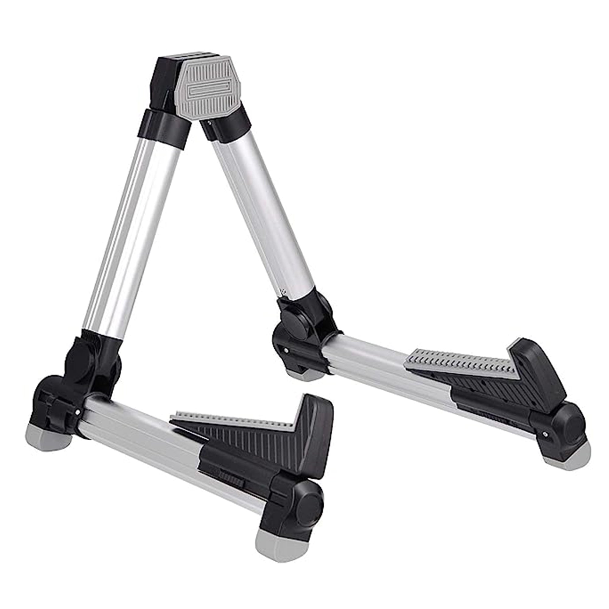 5 Core Guitar Stand Silver| Lightweight Premium Aluminum Build Adjustable A-Frame Stand| Folding Floor Portable Music Instrument | Stand for Bass, Vio - Mycitystee