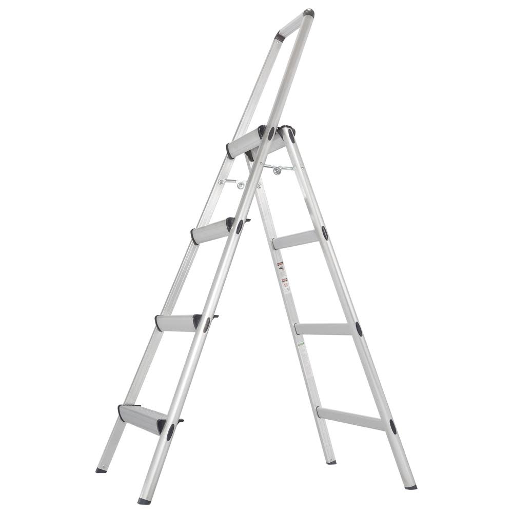4-Step 225-lb Load Capacity Silver Aluminum Step Stool - Mycitystee