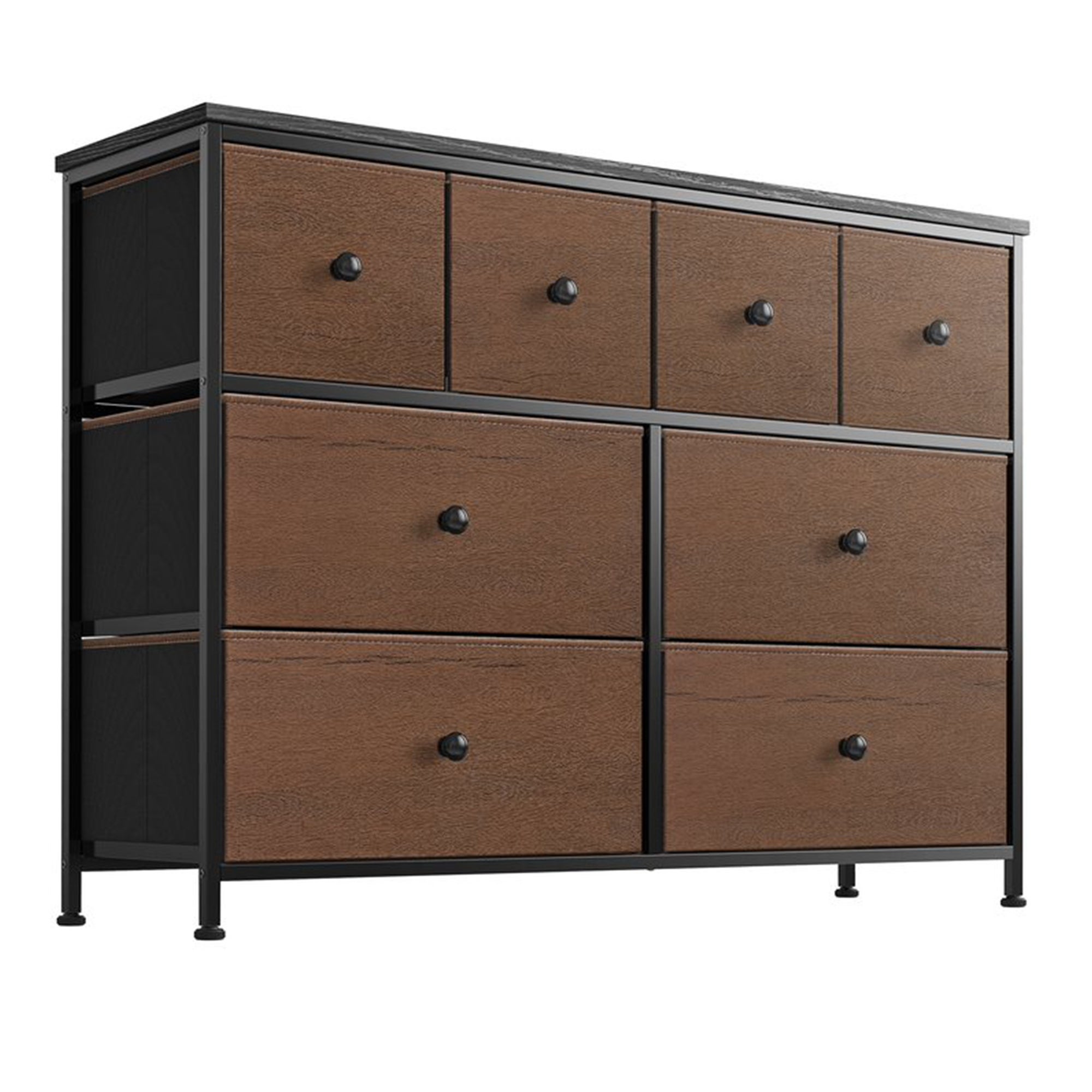 REAHOME 8 Drawer Steel Frame Bedroom Storage Organizer Chest Dresser， Espresso - - 36792218 - Mycitystee