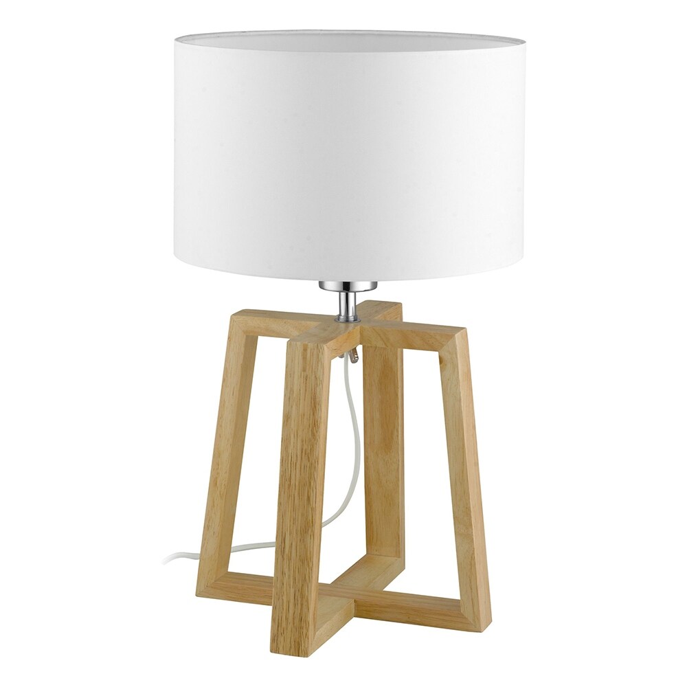 Eglo Chietino 1-Light Natural Table Lamp with White Fabric - Mycitystee