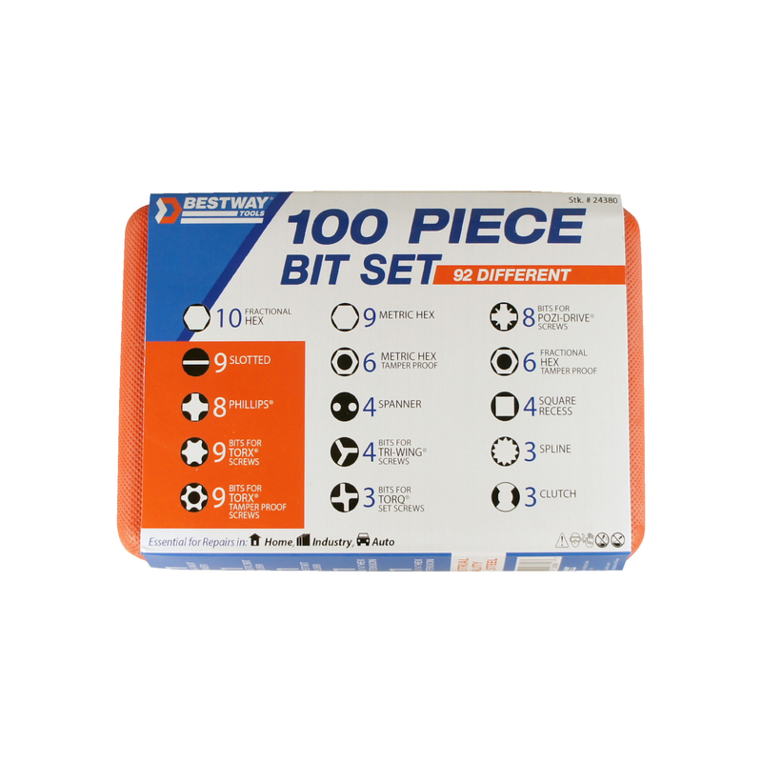 Best Way Tools Assorted Screwdriver Bit Set Carbon Steel 100 pc - Mycitystee