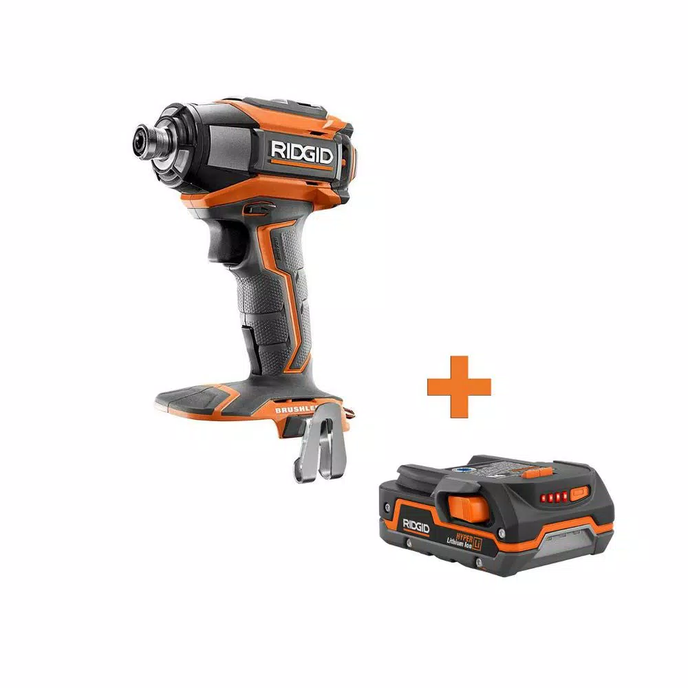 RIDGID 18-Volt Lithium-Ion Cordless Brushless 1/4 in. 3-Speed Impact Driver with Belt Clip with 1.5 Ah Lithium-Ion Battery and#8211; XDC Depot - Mycitystee
