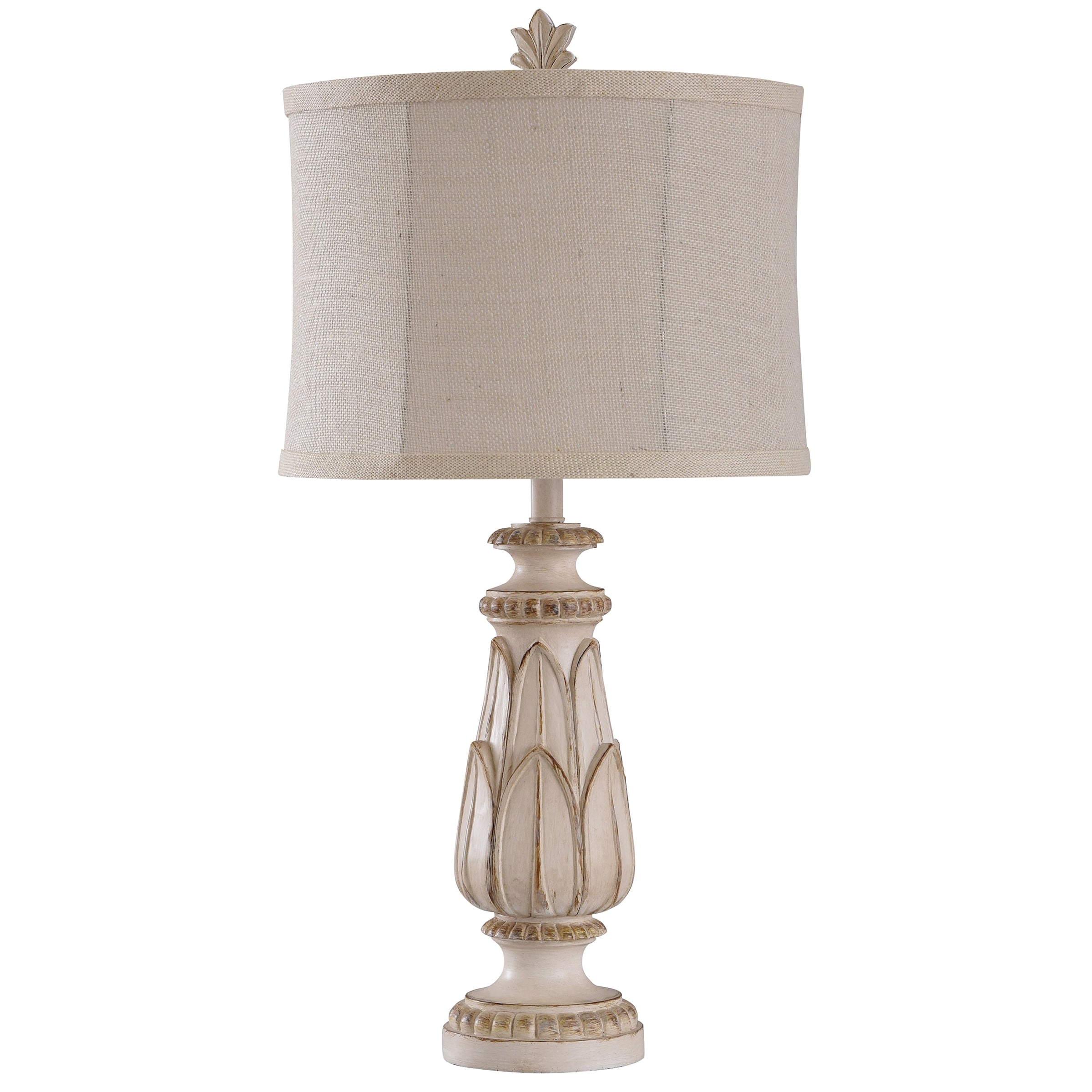 Antique Cream - Traditional Table Lamp - Cream Finish - Beige Shade - Mycitystee