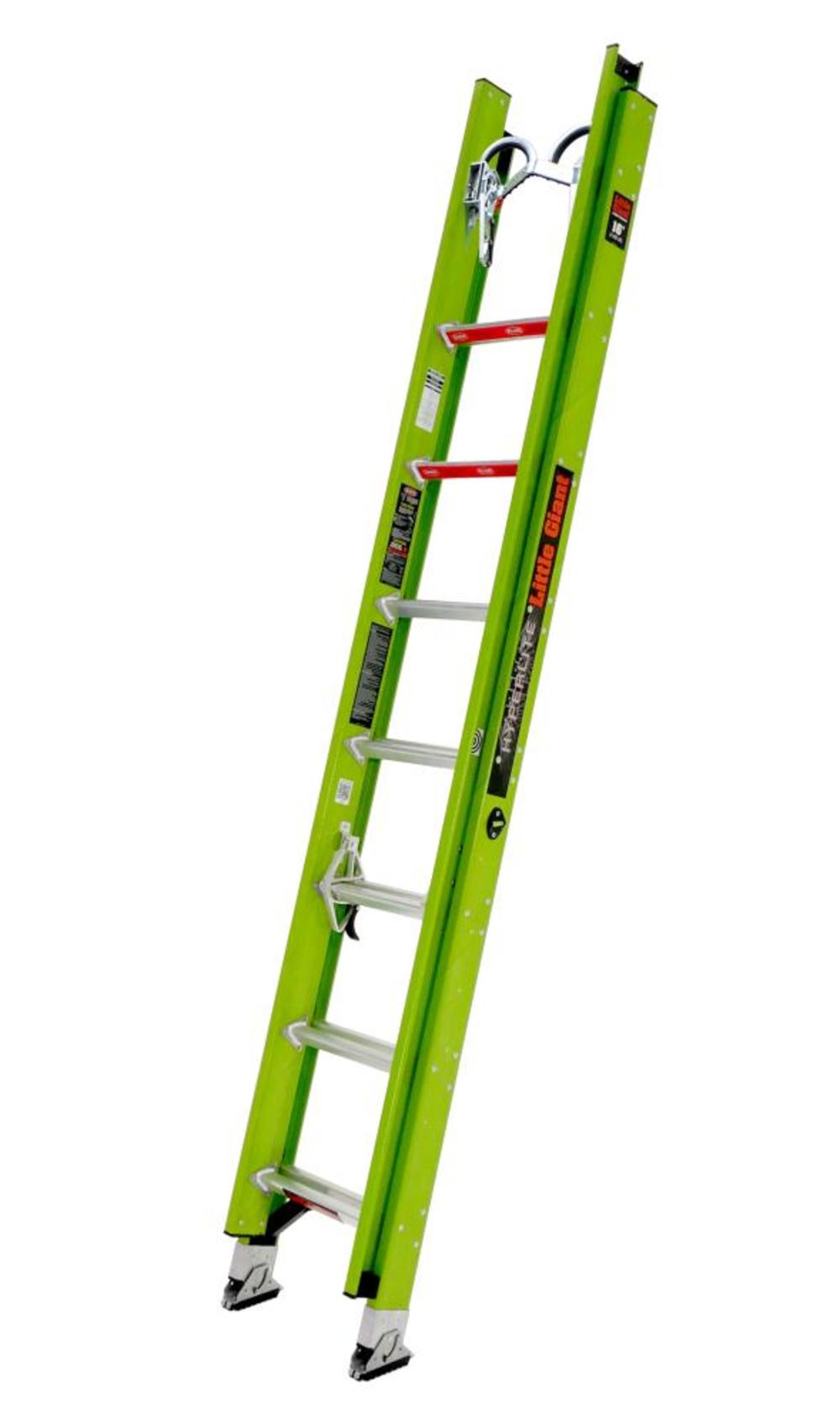HyperLite 16 Ft. - IAA Fiberglass Extension Ladder w/ CH, V-Rung and Claw - Mycitystee
