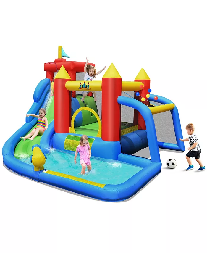 Costway Inflatable Bouncer Water Slide Bounce House Splash Pool without Blower - Mycitystee