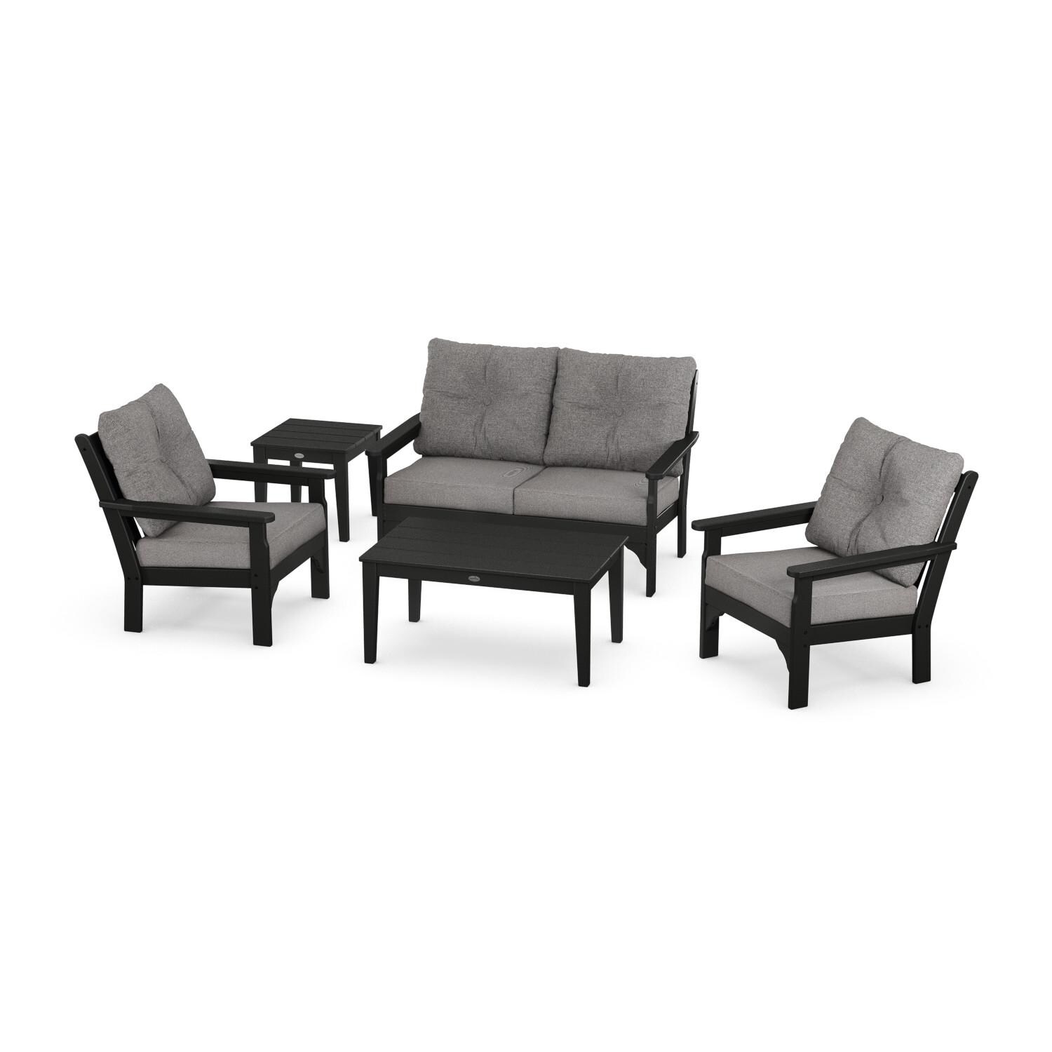 POLYWOOD Vineyard 5-Piece Deep Seating Set w/ Loveseat - Mycitystee