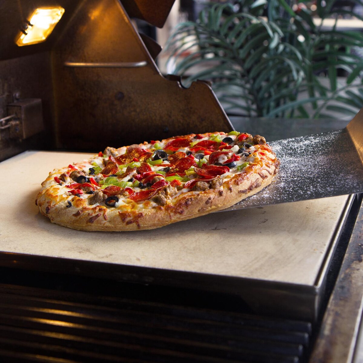 Blaze 14 3/4 Inch Ceramic Pizza Stone With Stainless Steel Tray - Mycitystee