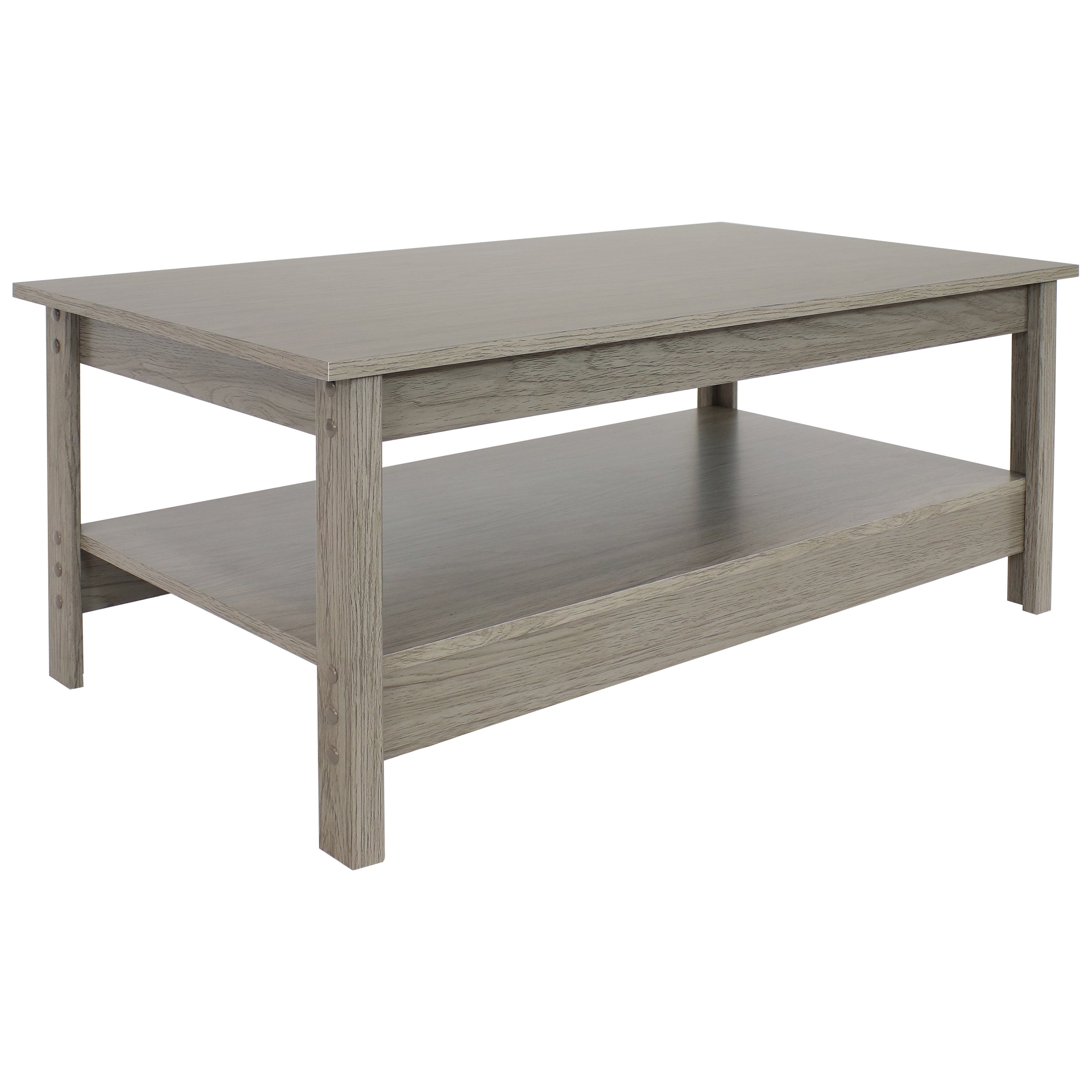 Classic Coffee Table with Lower Shelf - Thunder Gray - Mycitystee