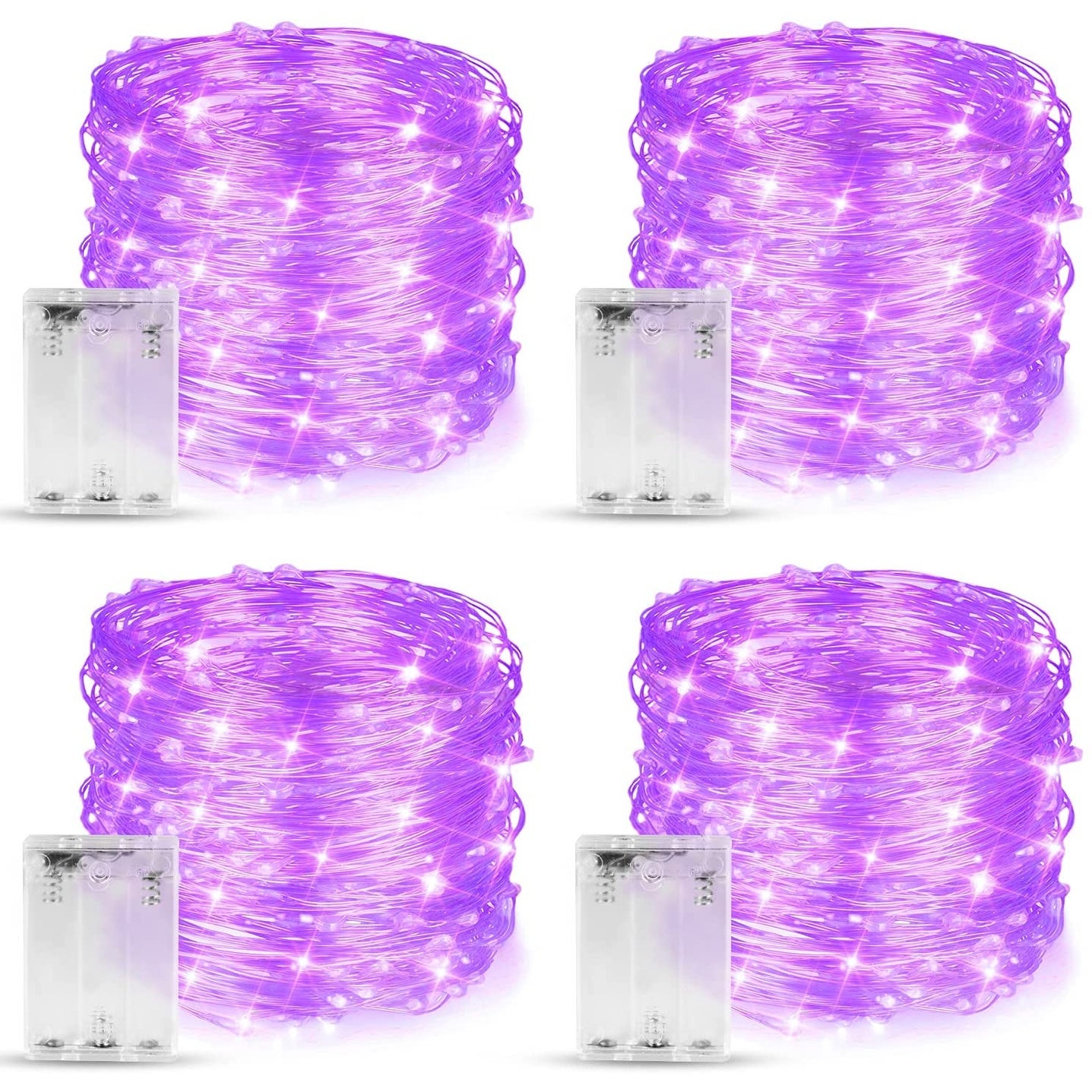 Purple Fairy String Lights 4 Pack，19.7Ft - Yellow Shopping - The Best Deals on String Lights | 39295041 - Mycitystee
