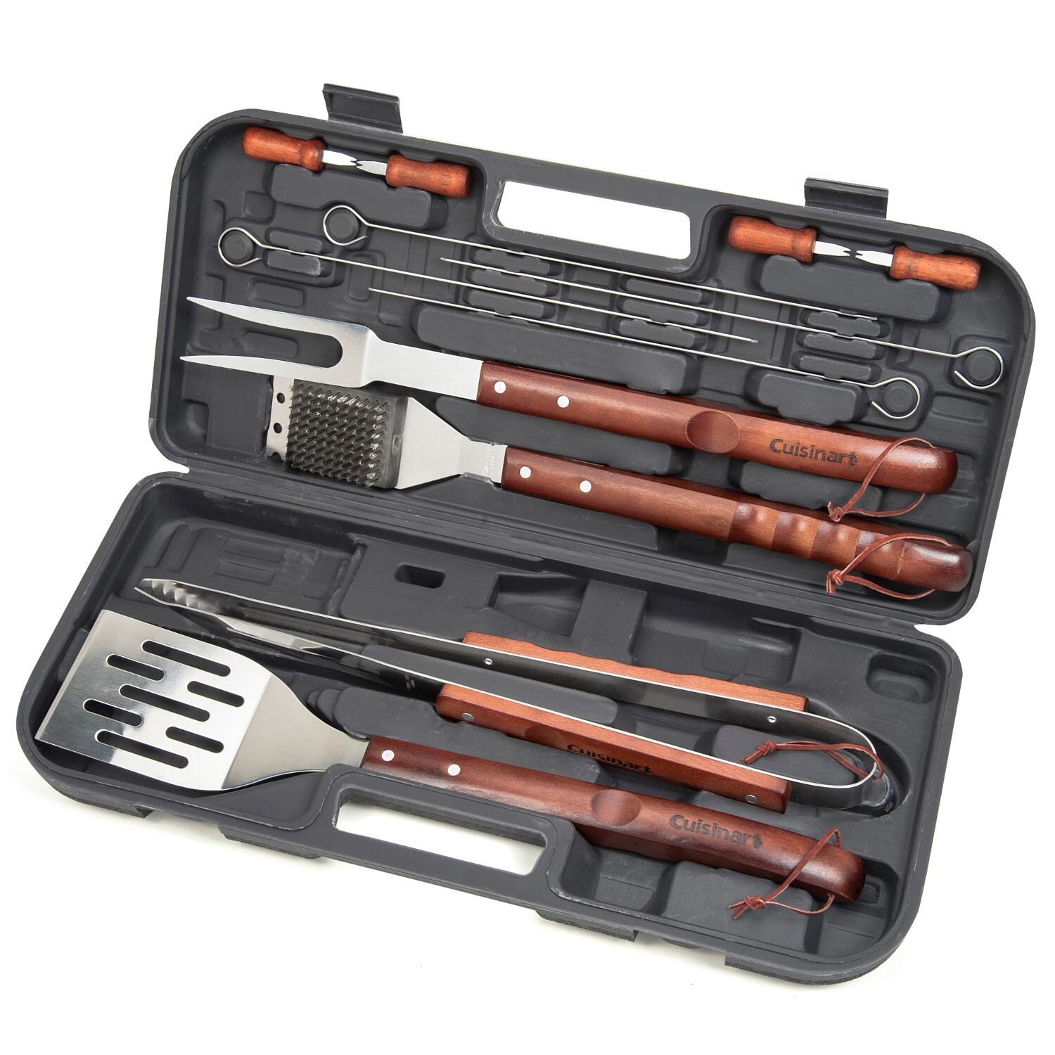 Cuisinart 13-Piece Wooden Handle Grill Tool Set - Mycitystee
