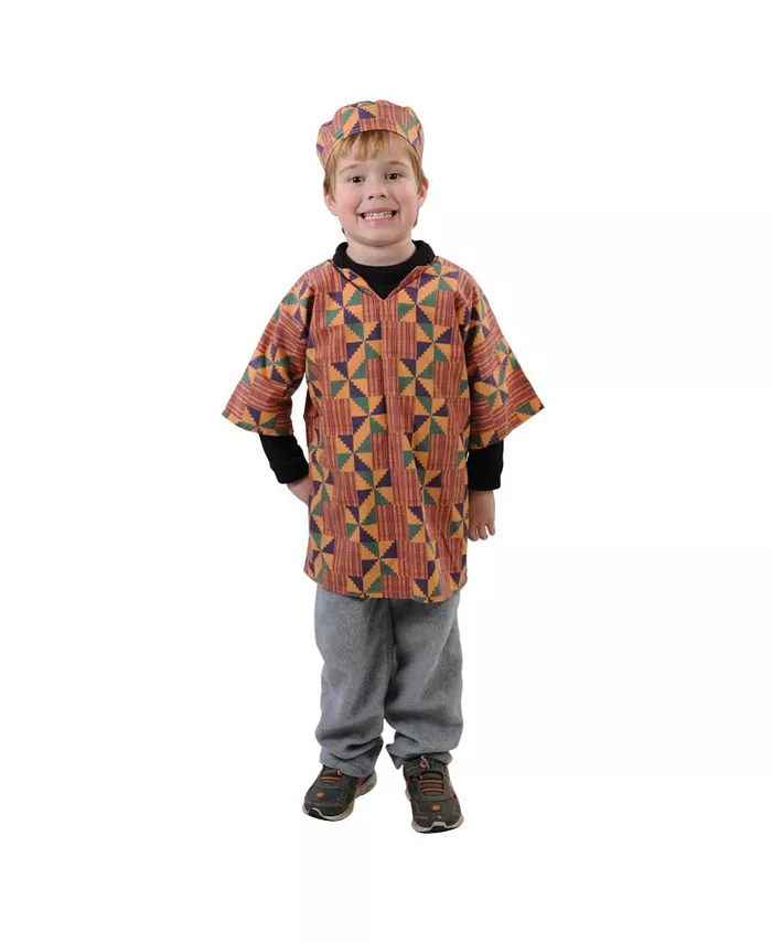 Kaplan Early Learning Festive Multiethnic Kente-Inspired Dashiki Boy Costume Dramatic Play - Mycitystee