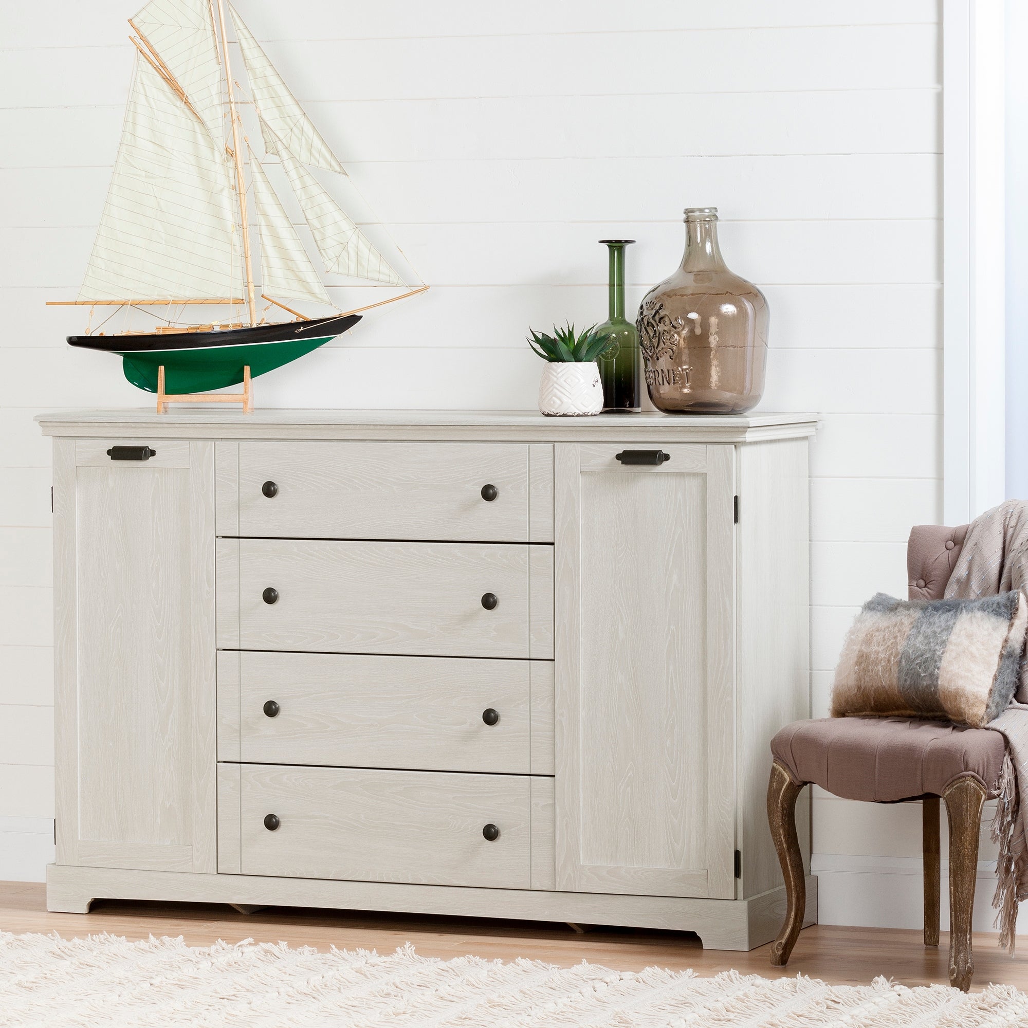 South Shore Lilak 4-Drawer Dresser with Doors - - 29047716 - Mycitystee