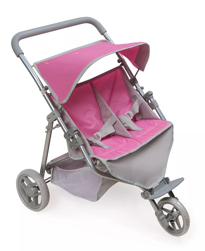 Badger Basket Trek 3-Wheel Folding Twin Doll Jogging Stroller - Mycitystee
