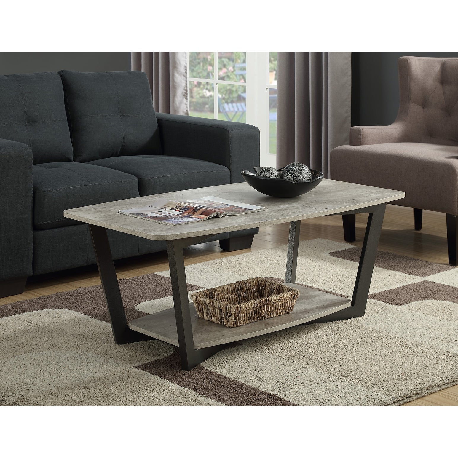 Porch and Den Clouet Coffee Table with Shelf - Mycitystee