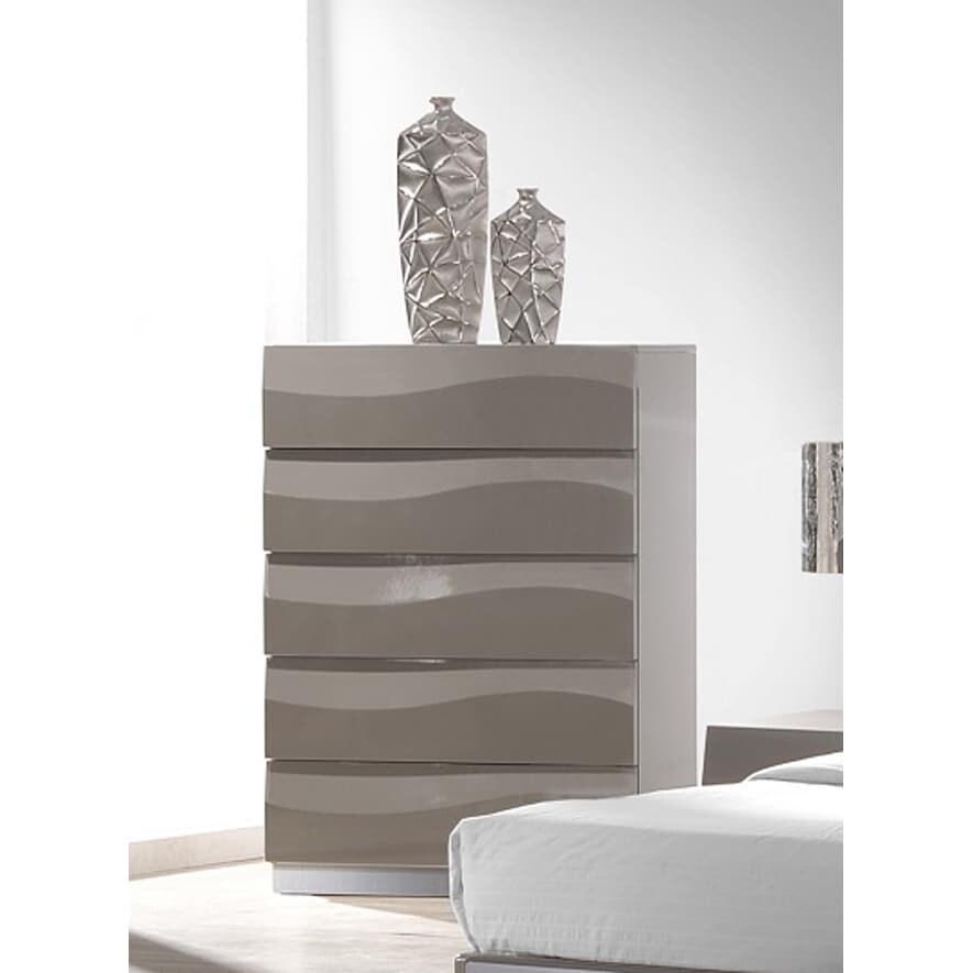 Somette Devlin Gloss Grey 5-drawer Chest - - 9908976 - Mycitystee