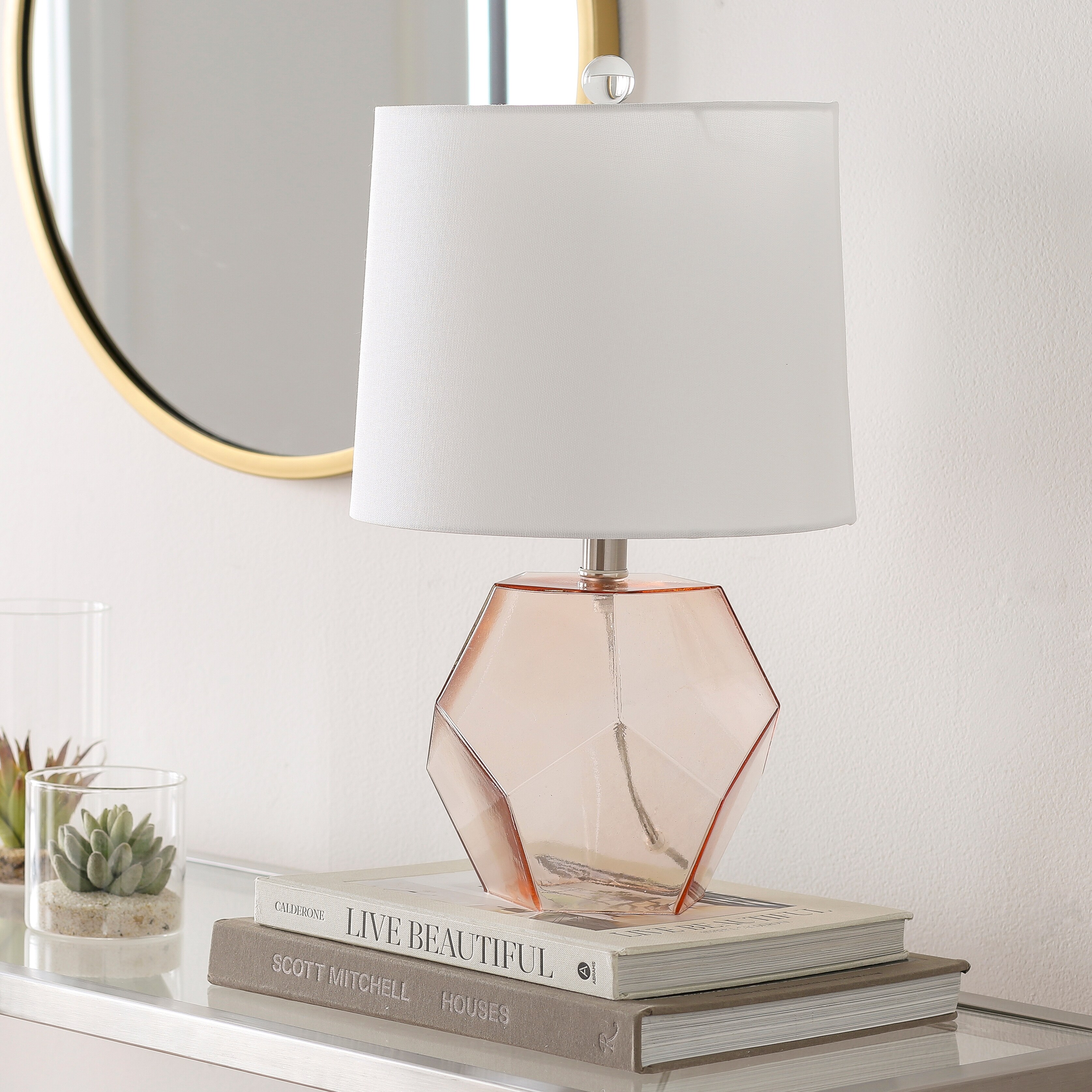 Artistic Weavers Eudorax Geometric Glass 19-inch Table Lamp - 19