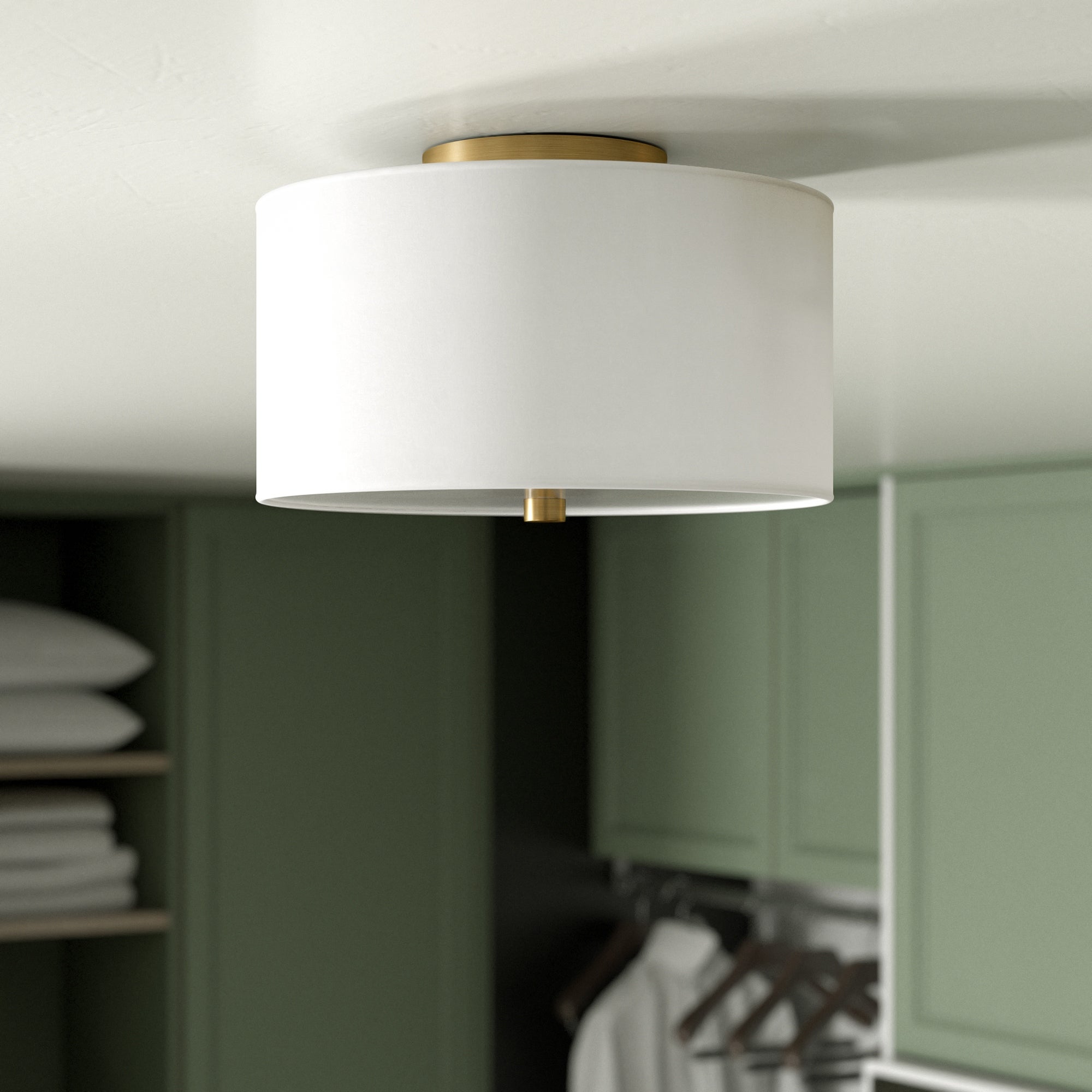 Ellis Flush Mount with Fabric Shade - Mycitystee