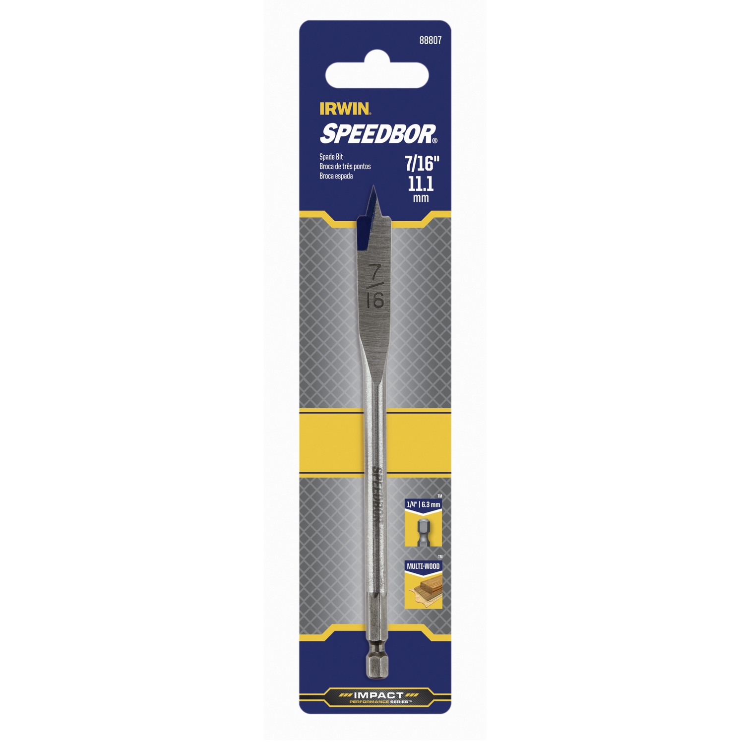 Irwin Speedbor 7/16 in. X 6 in. L Carbon Steel Wood Boring Bit 1 pc - Mycitystee