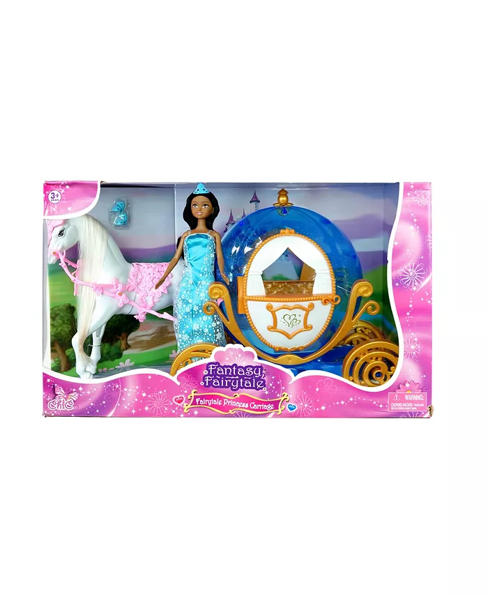 Playtime Toys Ethnic Princess Doll with Horse and Carriage Set， 3 Pieces - Mycitystee