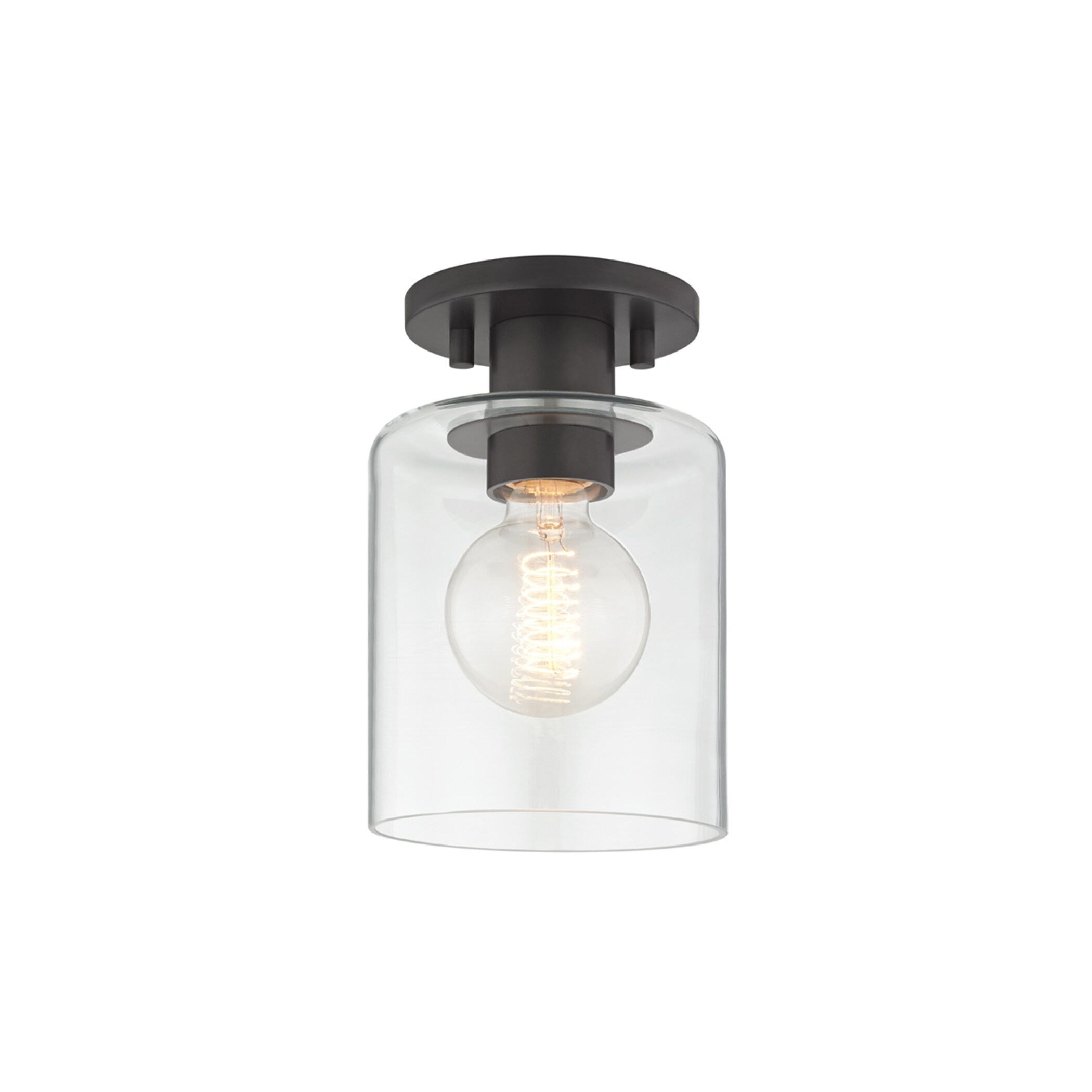 Mitzi by Hudson Valley Neko 1-light Old Bronze Semi-Flush Mount， Clear Glass - Mycitystee