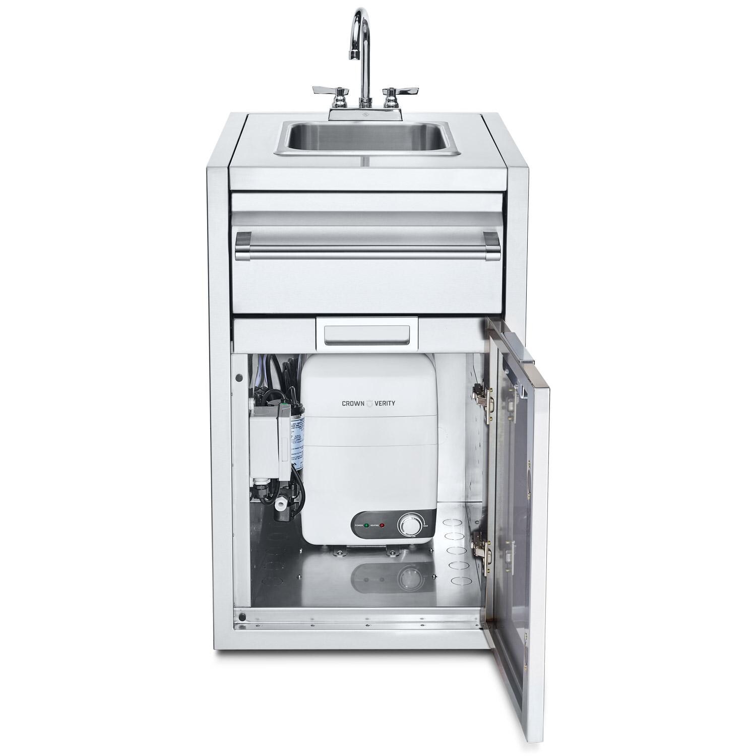 Crown Verity Infinite Series 21-Inch Enclosed Cabinet Storage W/ Sink And Water Heater - Mycitystee