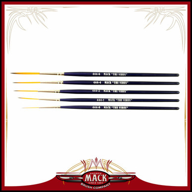 Set of 5 Size 0-6 Series 444 The Virus Scrolling Script Taklon Brush - Mycitystee