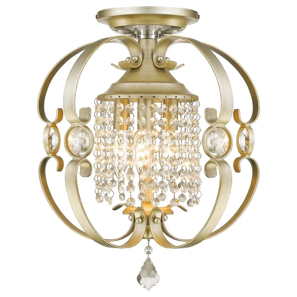 Golden LIghting Ella White/Goldtone Metal Semi-flush Fixture - Mycitystee