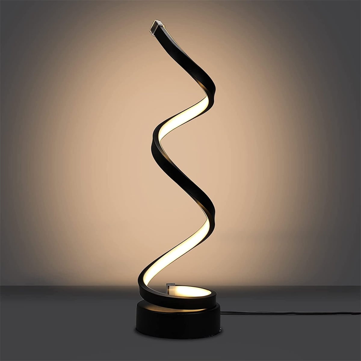 Spiral LED Desk Lamp， Curved Table Lamp， Modern Minimalist Lighting Design， 17W 3 Color Temperature LED Table Lamp - Mycitystee