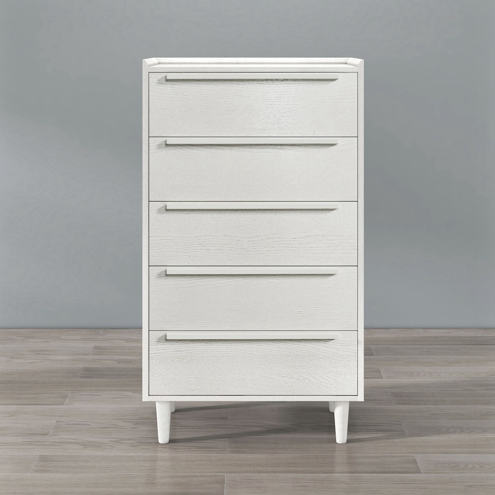 Wood Grain 5-Drawer Chest with Solid Wood Legs - - 37961464 - Mycitystee