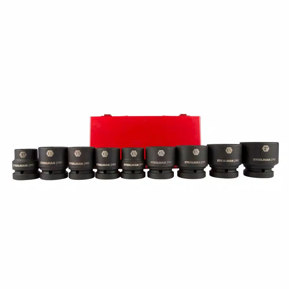 Steelman 1 in. Drive 6-Point SAE Impact Socket Set (9-Piece) and#8211; XDC Depot - Mycitystee
