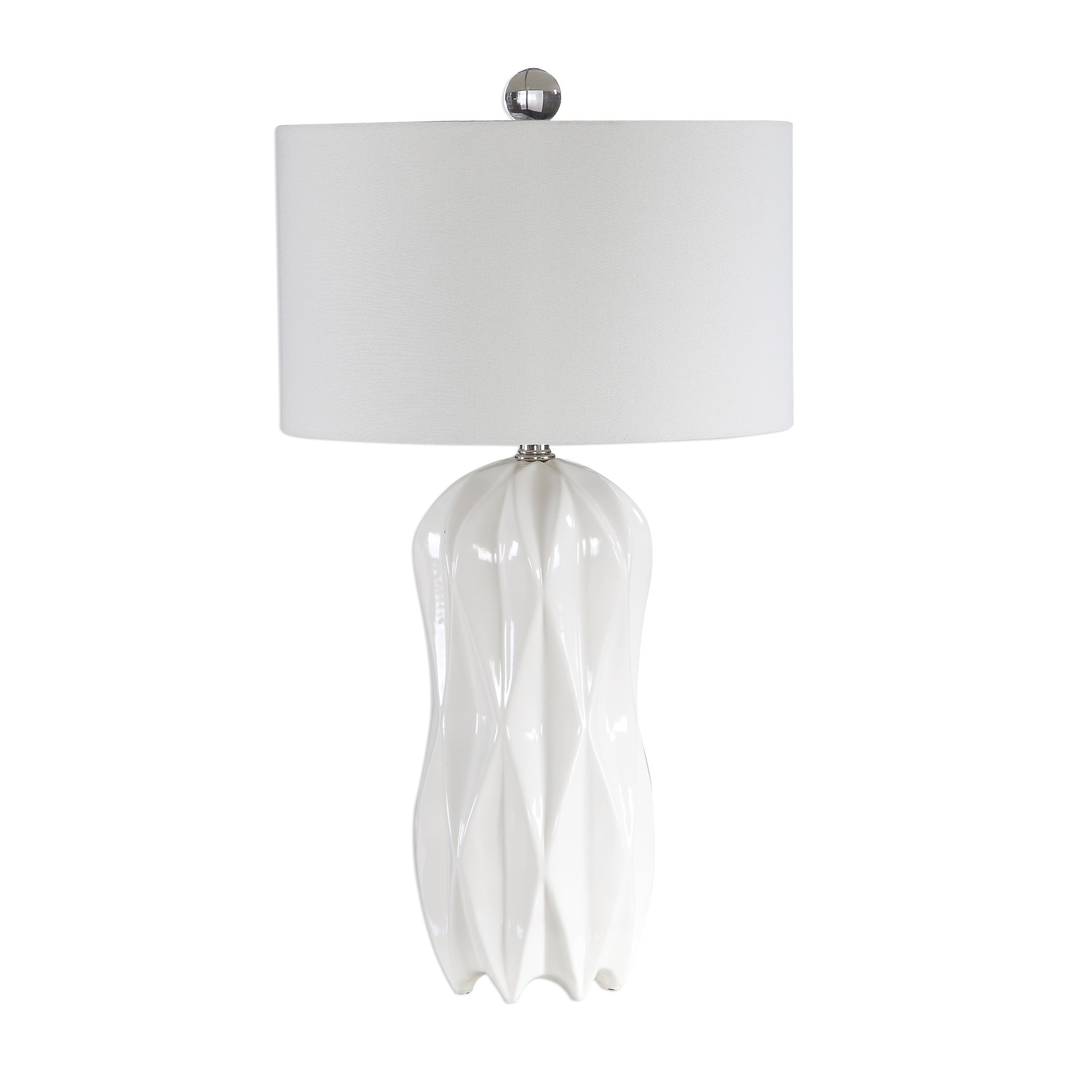 Uttermost Malena Glossy White Table Lamp - Mycitystee