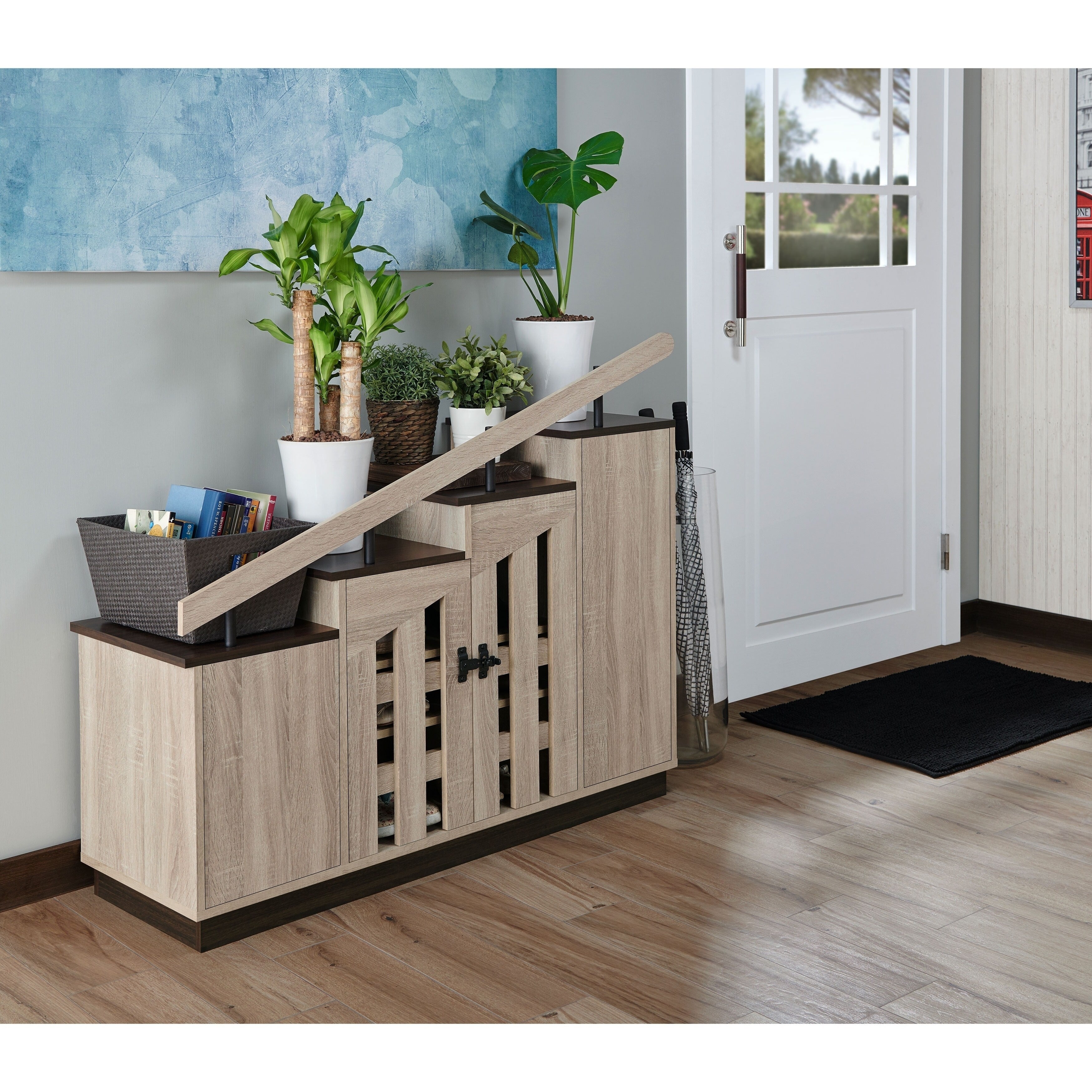 Furniture of America Garner Rustic 9-shelf Storage Shoe Cabinet - - 22966988 - Mycitystee