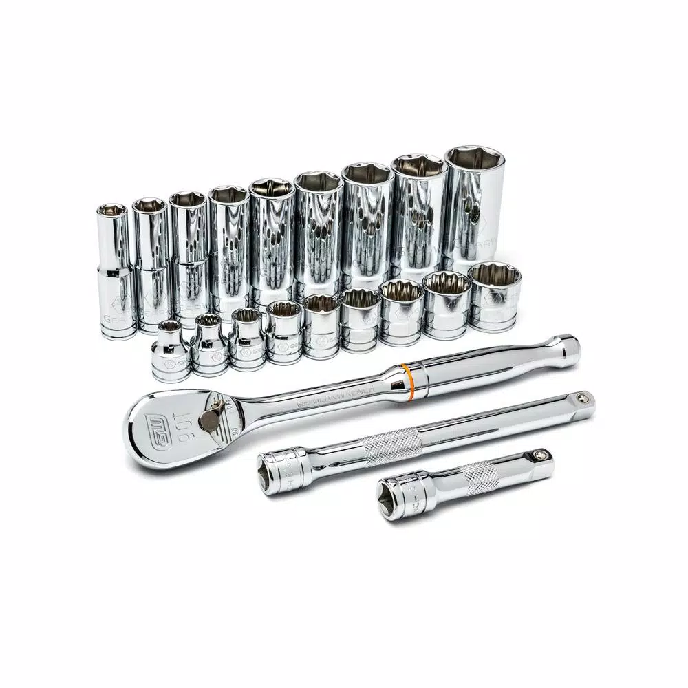 GEARWRENCH 3/8 in. Drive Ratchet and SAE Standard/Deep Socket Set (21-Piece) and#8211; XDC Depot - Mycitystee