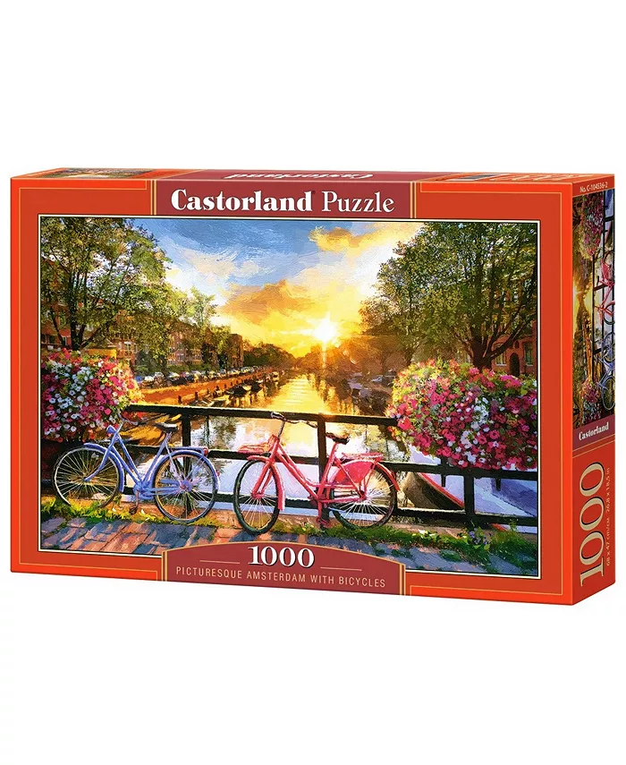 Castorland Picturesque Amsterdam with Bicycles Jigsaw Puzzle Set， 1000 Piece - Mycitystee