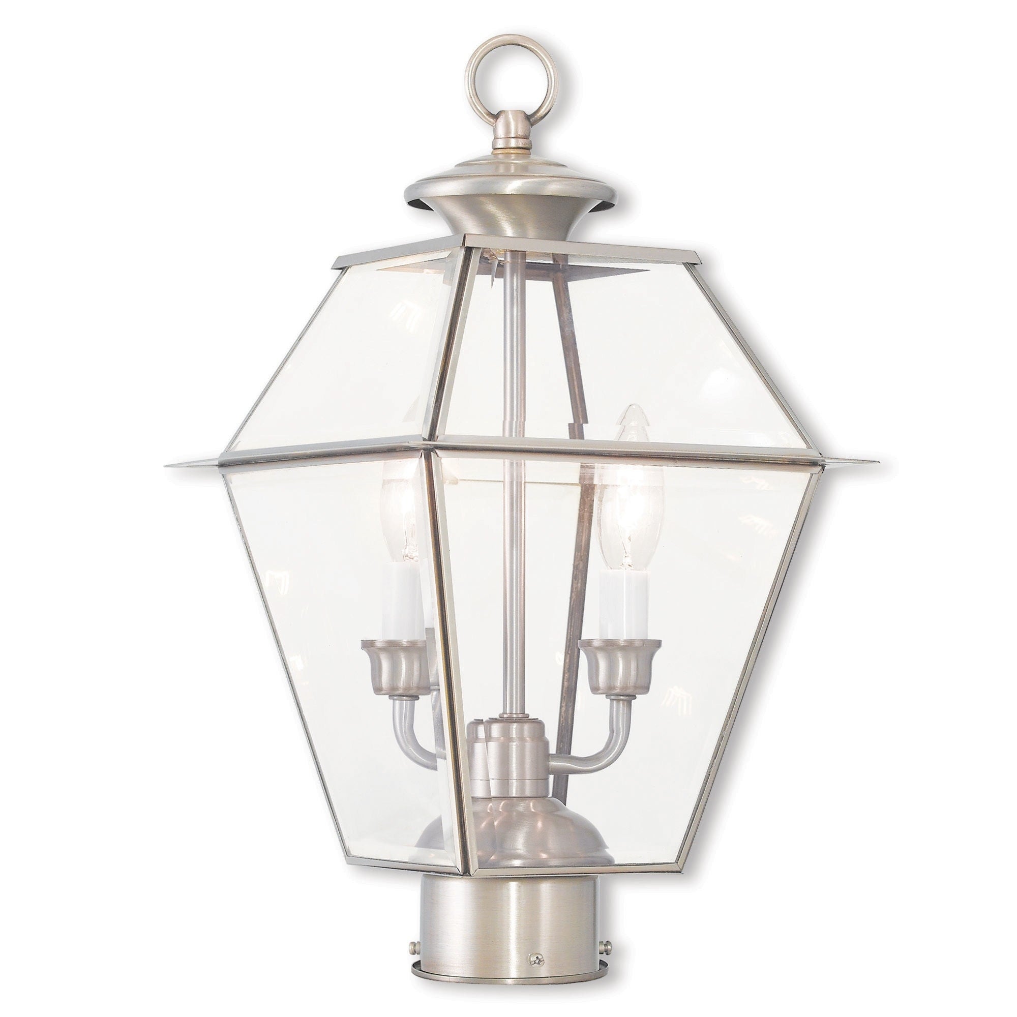 Livex Lighting Westover Brushed Nickel Brass 3-light Outdoor Lantern - Silver - Mycitystee