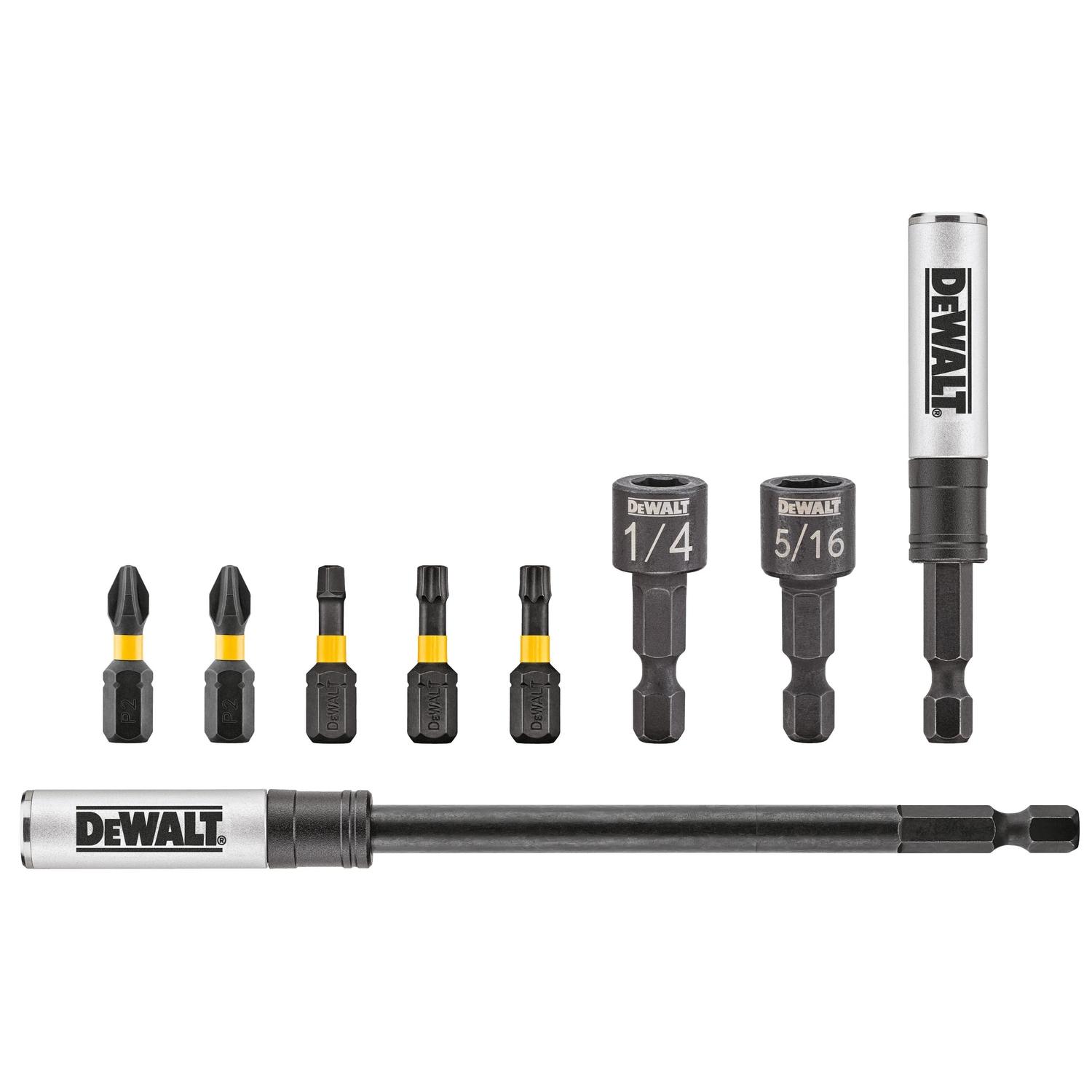 DeWalt FlexTorq Hex 1/4 in. Impact Driver Bit Set 9 pc - Mycitystee