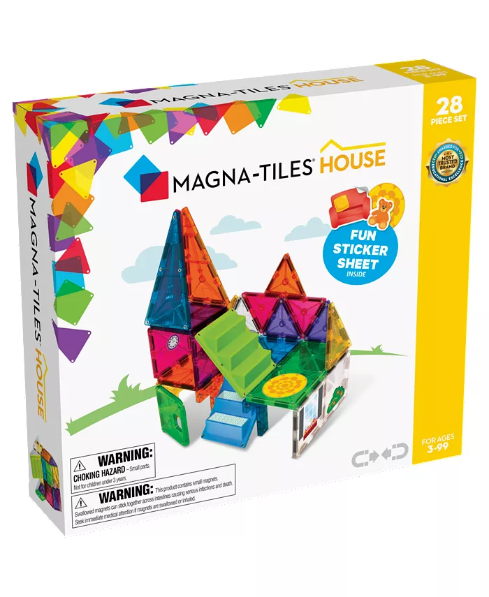 Magna-Tilesandreg House 28-Piece Set， Encourage Meaningful Play， Ages 3+ - Mycitystee