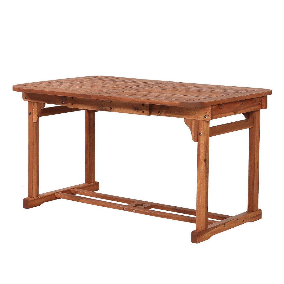 Ultimate Patio Horizon Way 55 X 35 Inch Rectangular Brown Acacia Patio Dining Table W/ Extension - Mycitystee
